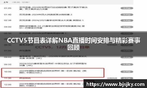 CCTV5节目表详解NBA直播时间安排与精彩赛事回顾